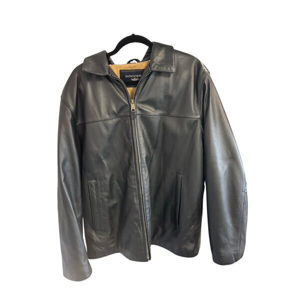 Dockers men’s leather jacket size large - Picture 1 of 4